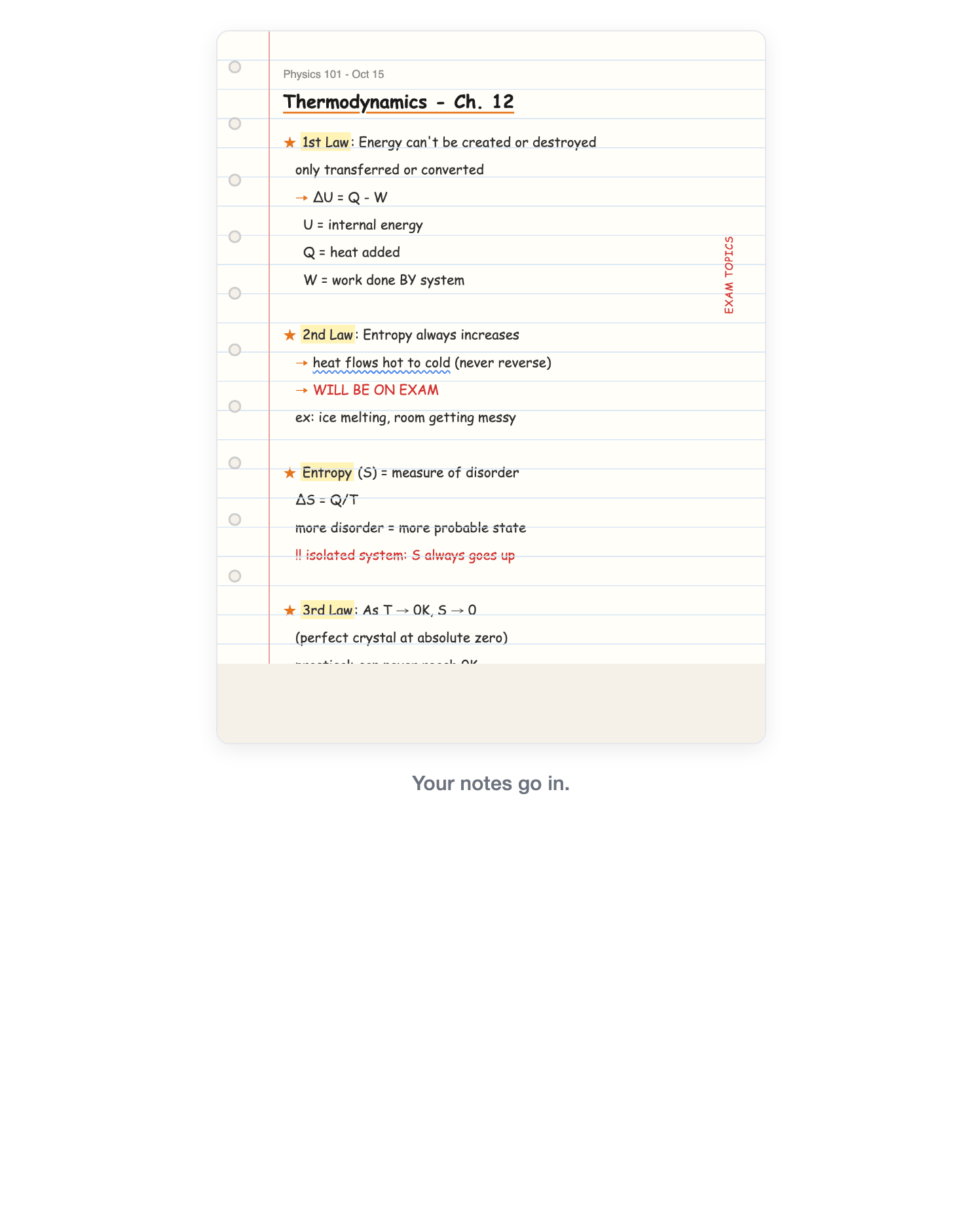 AI generating practice questions from handwritten notes