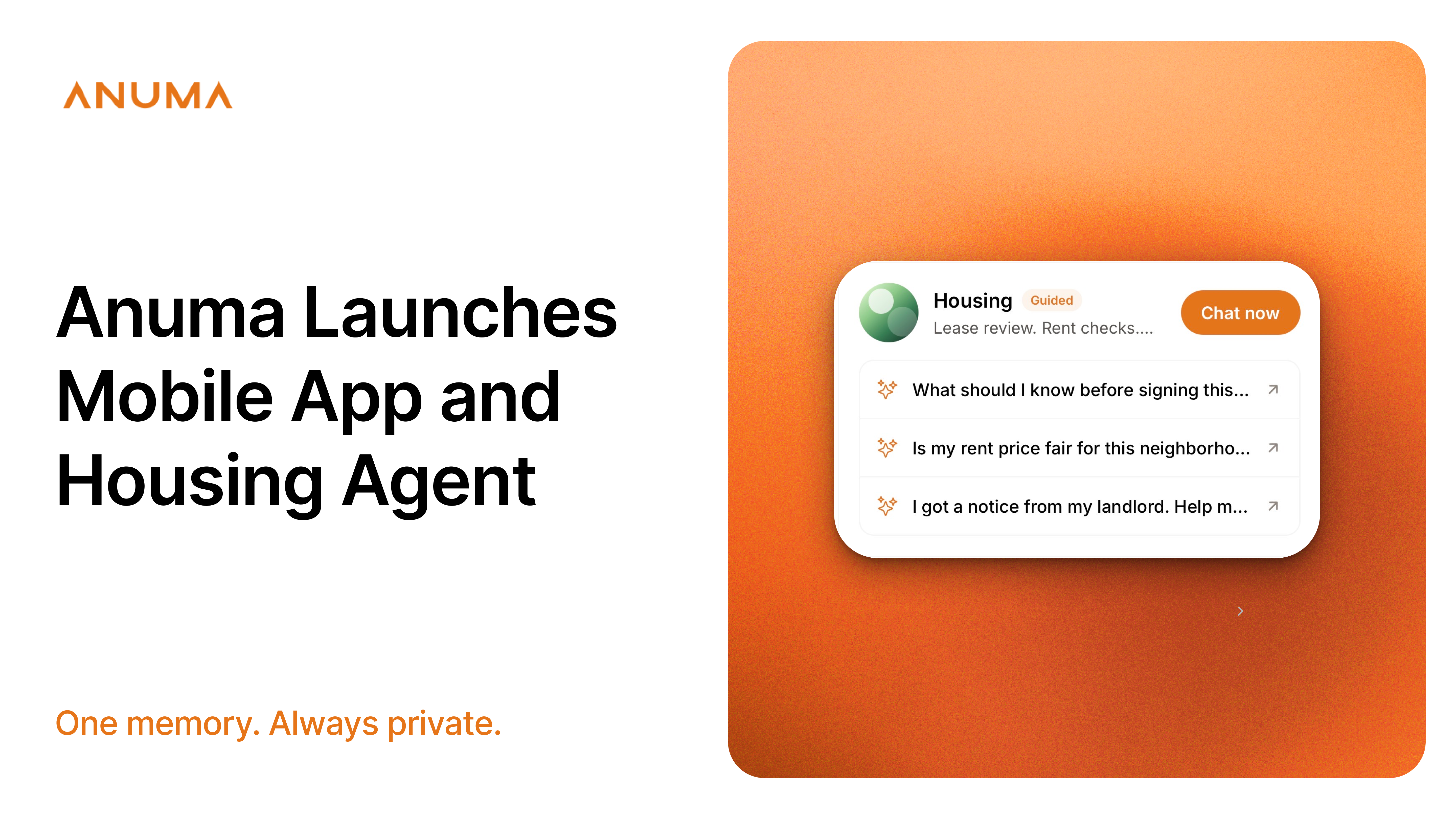 Anuma Launches Mobile App and Housing Agent
