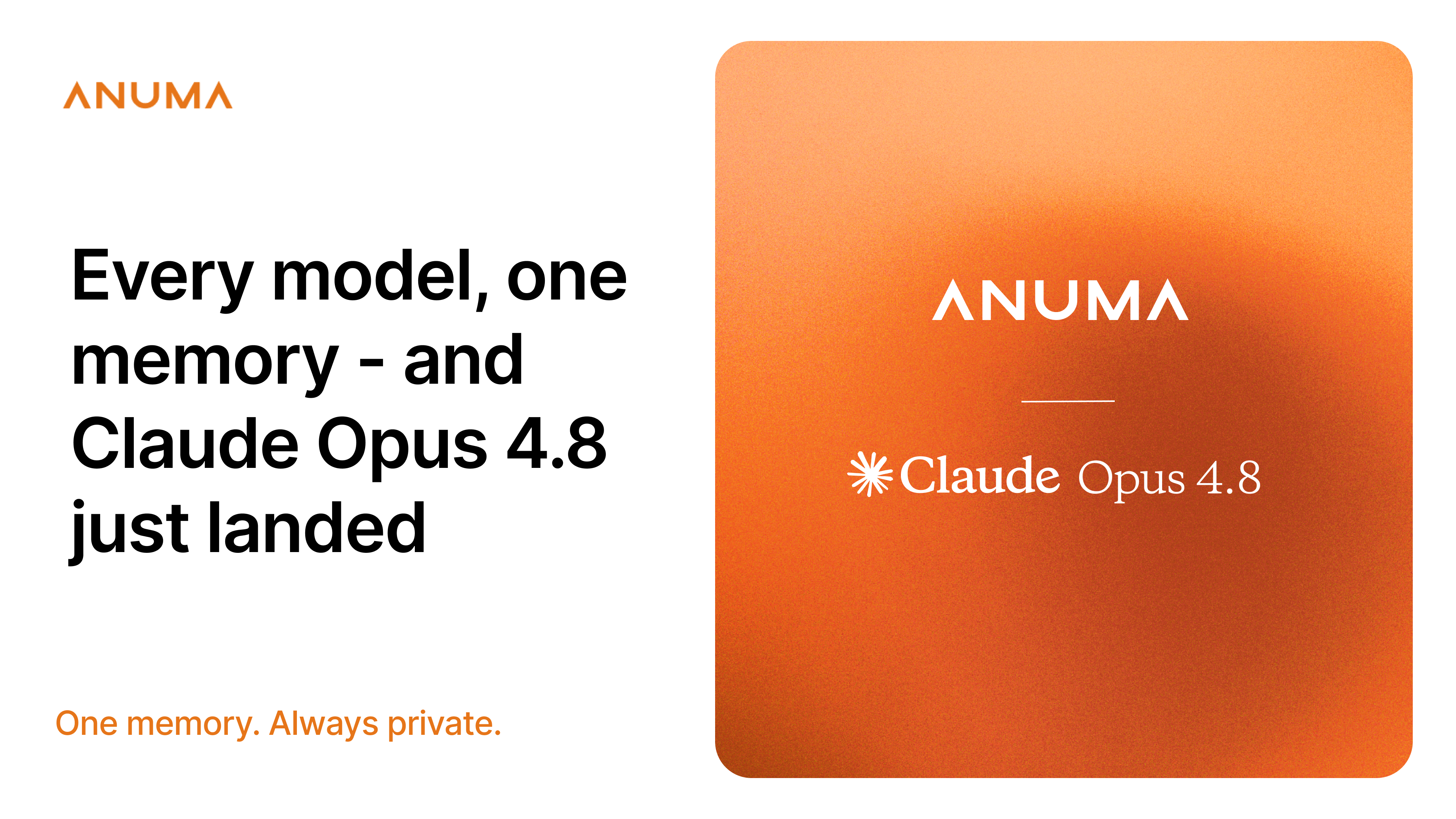 Claude Opus 4.8 is now available in Anuma.