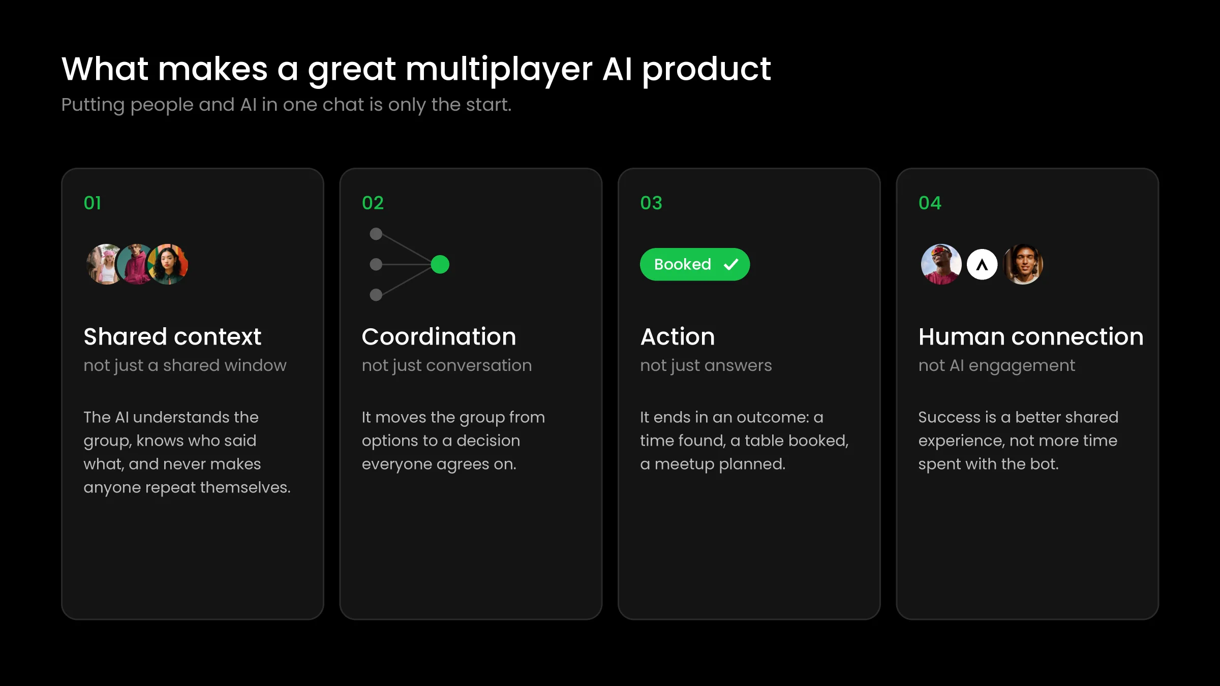 Four principles of a great multiplayer AI product: shared context, coordination, action, and human connection
