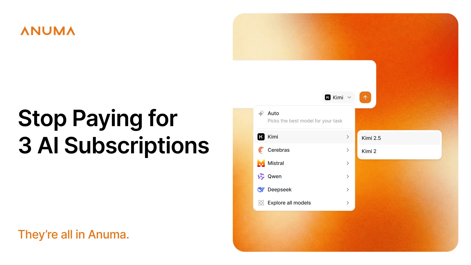 Stop Paying for Three AI Subscriptions. They're All in Anuma.