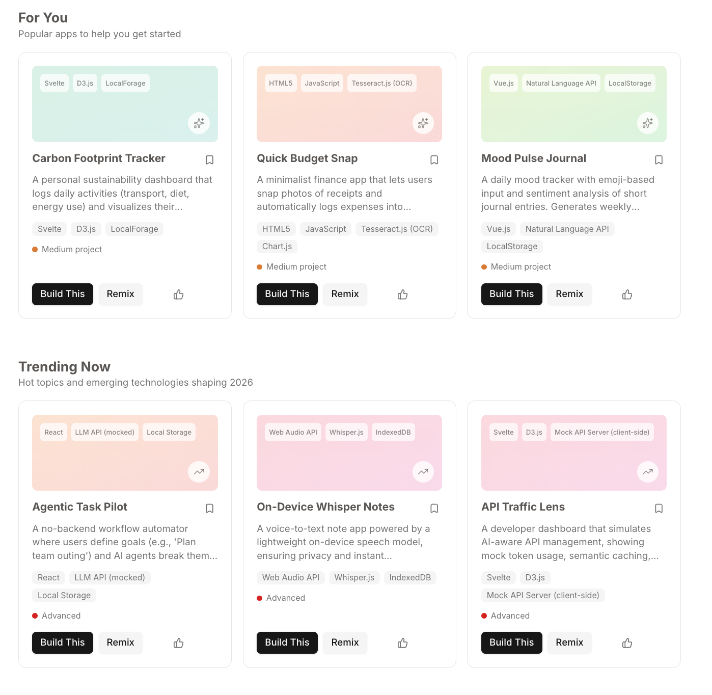 Grid of popular Anuma mini-apps built by users