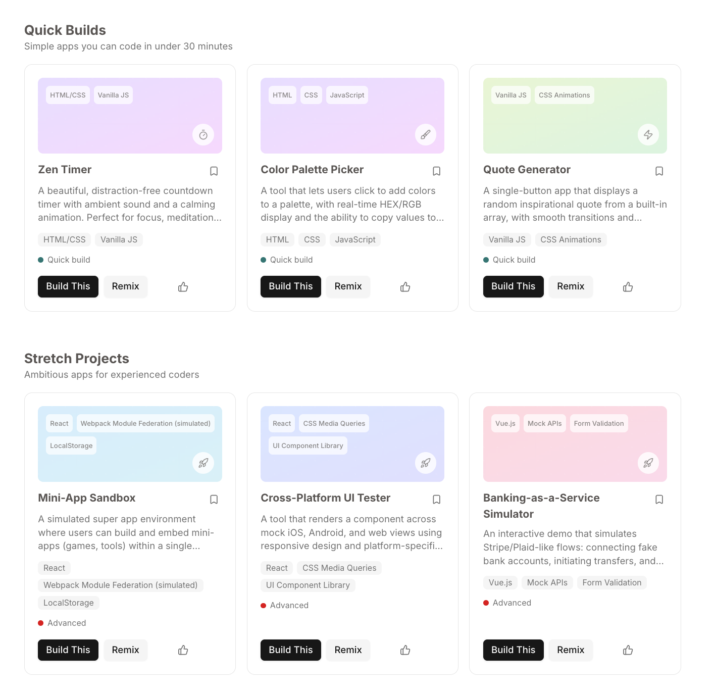 Collection of quick builds and stretch projects made on Anuma